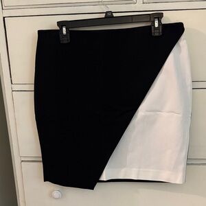 Banana Republic Asymmetrical Black and White Skirt